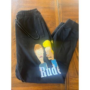Beavis & Butthead Black Sweatpant Joggers Nwt Medium